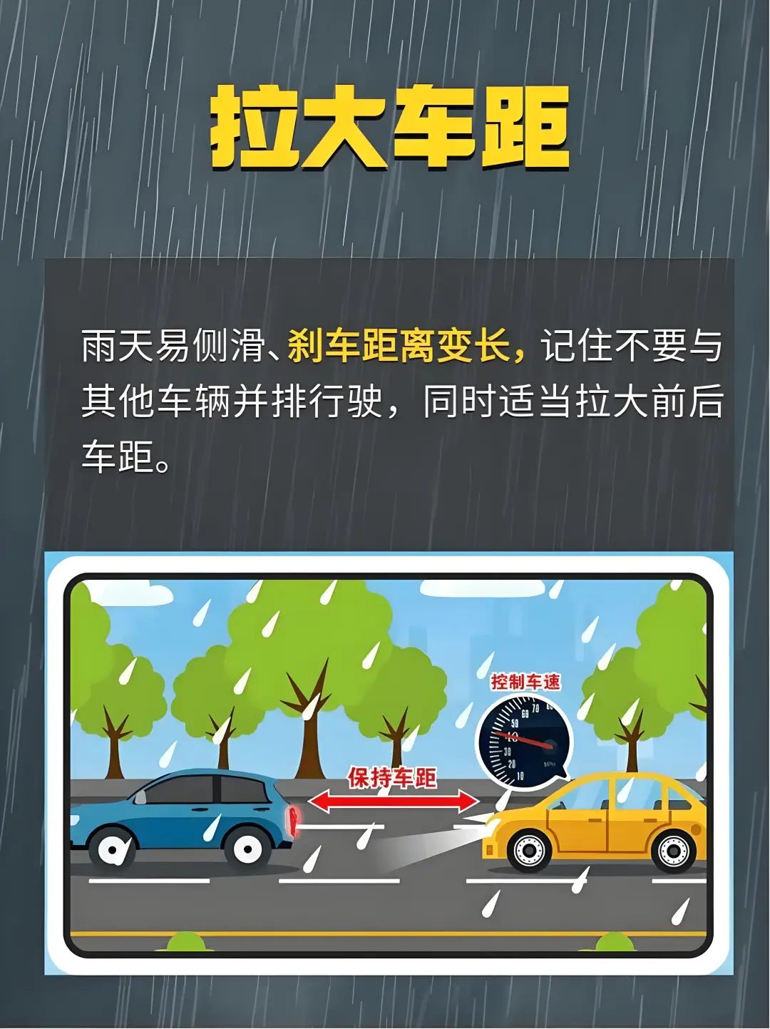 出行提示_雨天行車安全提示_雨中行車注意事項